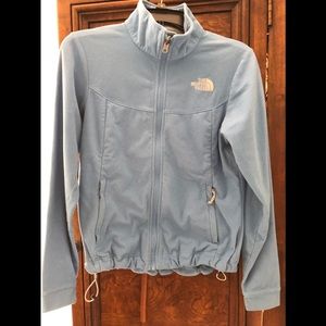 Light blue north face fleece.